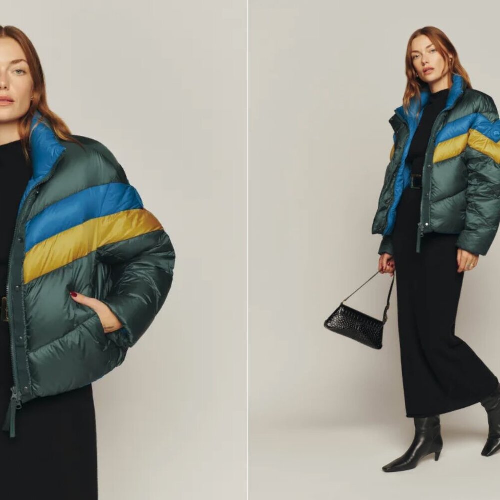 Canada Goose X Reformation Mila Puffer Green, Blue, Yellow Size XS